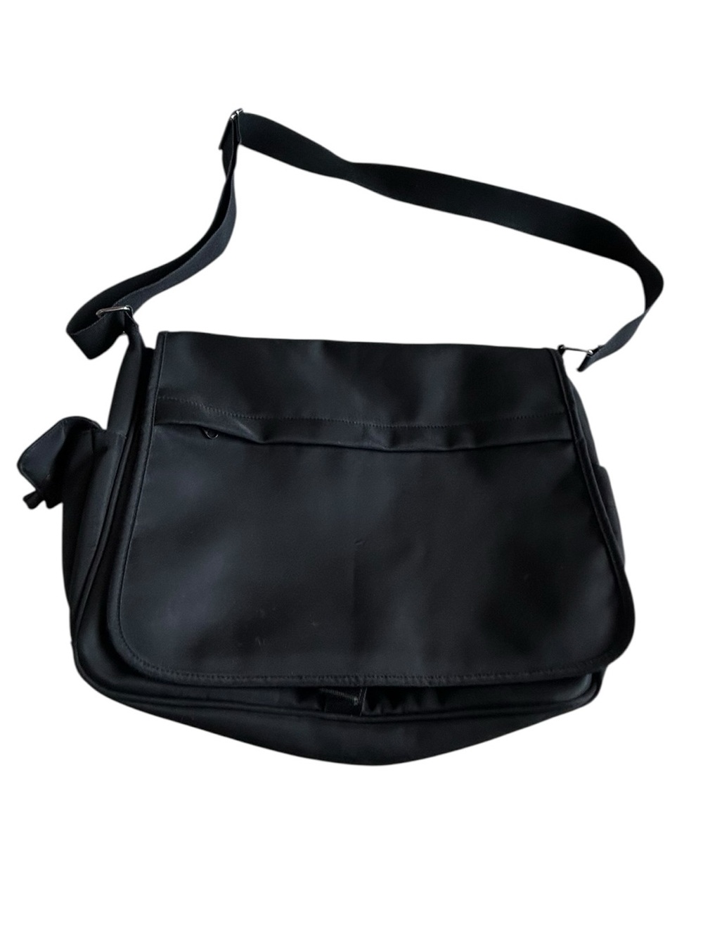 Giorgio Armani Black Nylon Messenger Bag with Adjustable Strap